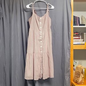 Dress, small, amaranth pink, pinstripe